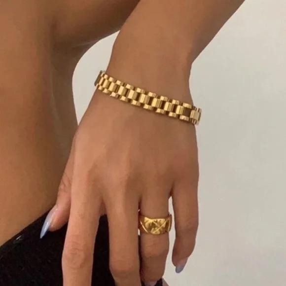 Jewelry - NEW HIPHOP 18K GOLD BANGLE BRACELET, NICE BRACELET, CUTE BRACELET